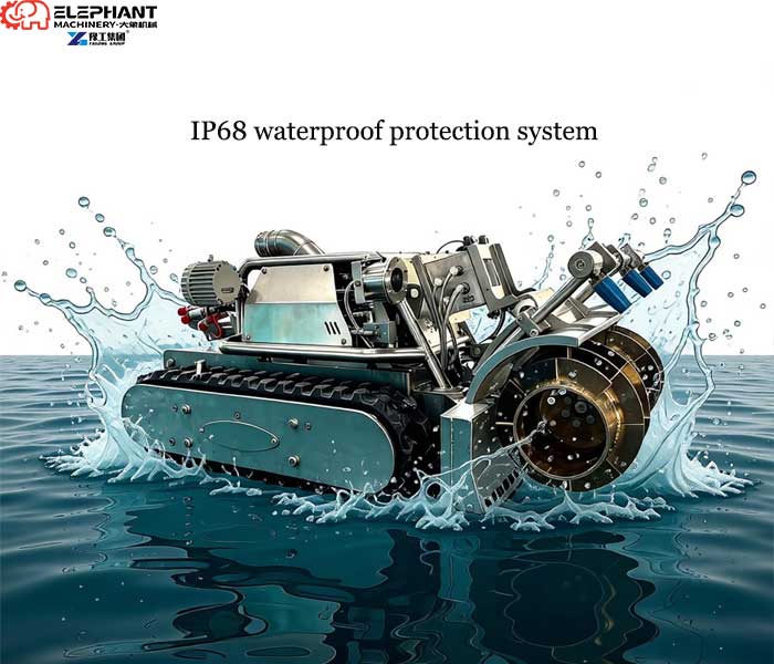 IP68 waterproof dredging robot for underwater environments