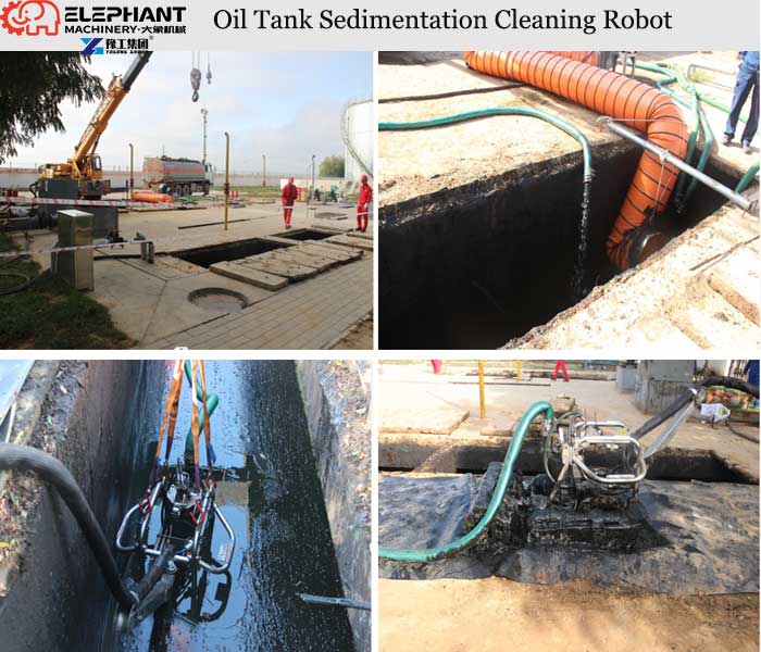 oil tank sedimentation cleaning robot