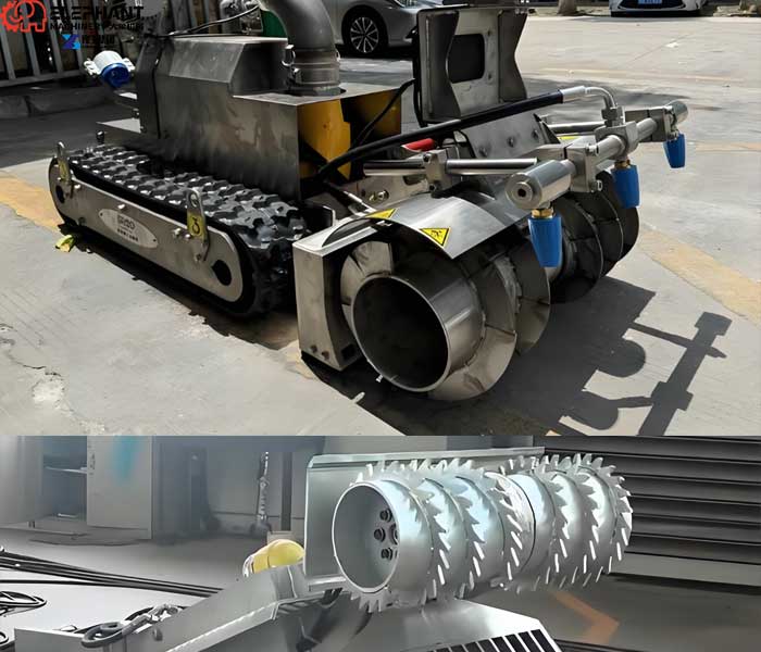 oil sludge removal robot breaking hardened tank deposits