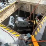 industrial tank cleaning robot in operation