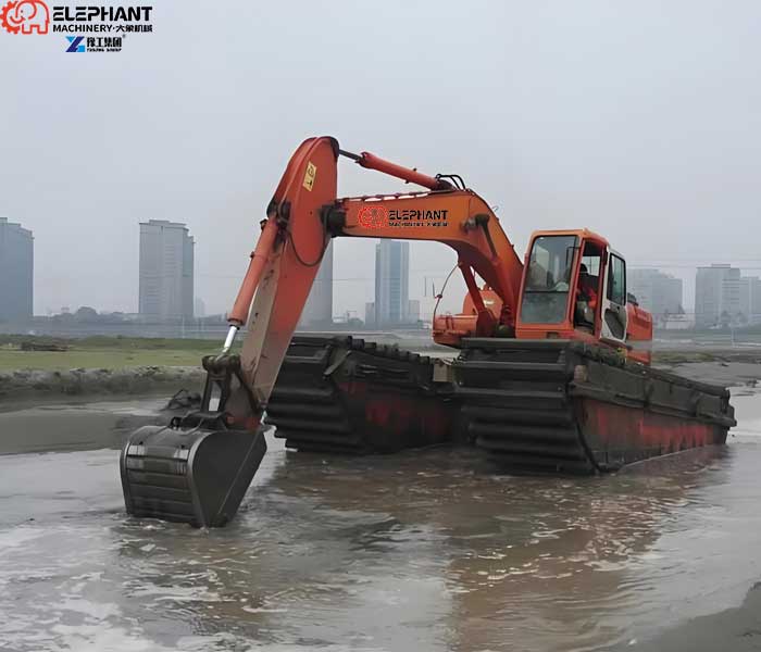 large amphibious excavator river engineering