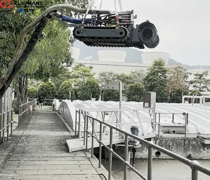 remote controlled sludge removal robot for sewage treatment plant