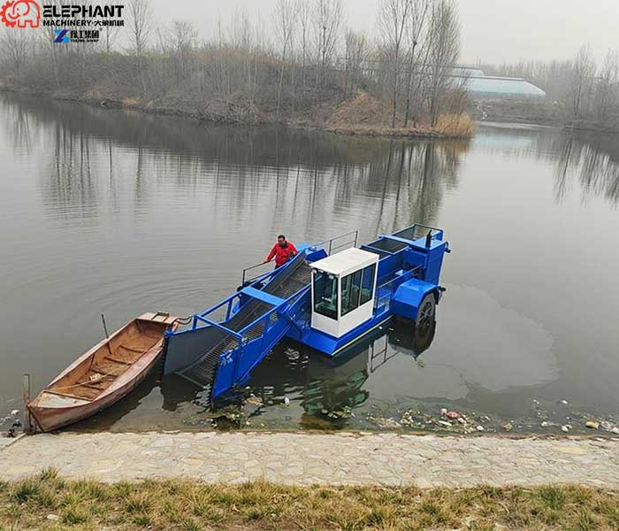 reservoir floating waste removal system