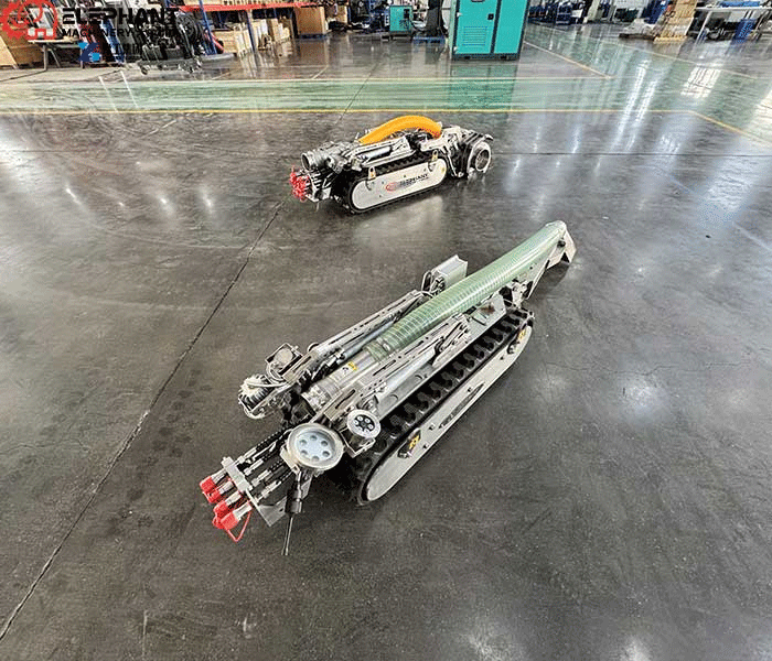 compact tracked sludge cleaning robot for industrial tanks