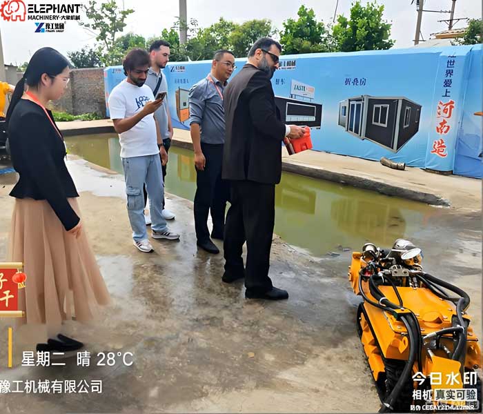 customer testing customized wastewater lagoon dredging robot solution