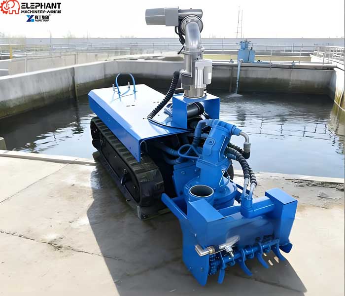 remote controlled sludge cleaning robot for anaerobic digester maintenance