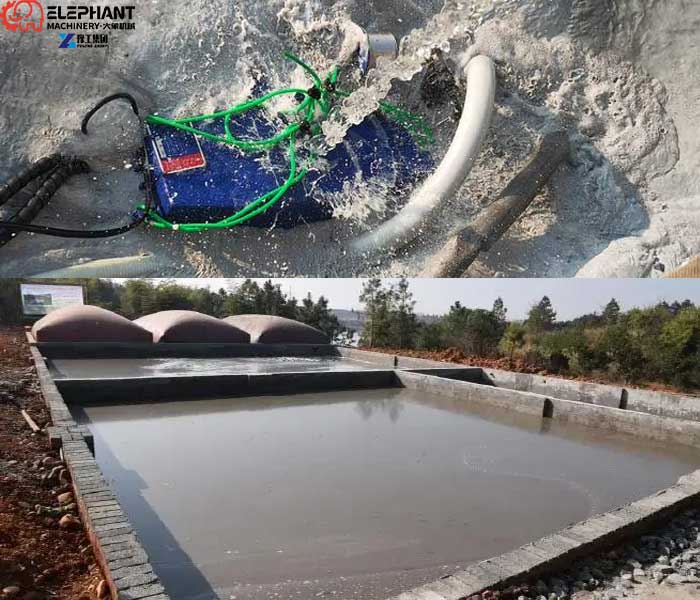 wastewater treatment pond sludge removal with cleaning robot