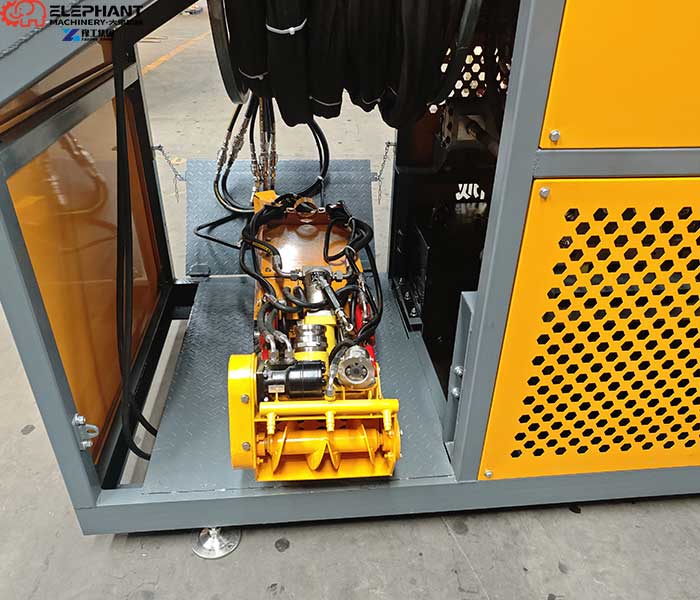 Small storm drain cleaning robot removing sand and sediment from underground drainage system