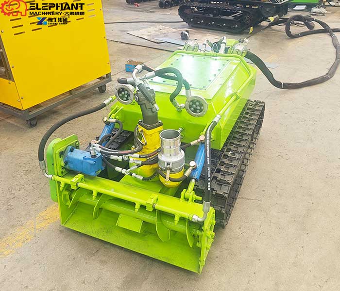 Wireless controlled silt removal robot for remote dredging operations