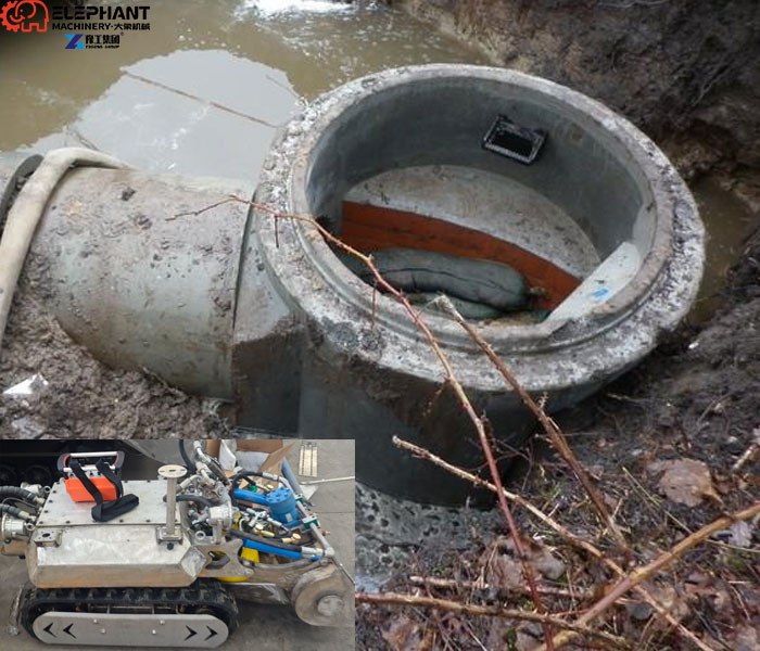 800 mm side access opening for YG600 drainage pipe cleaning robot