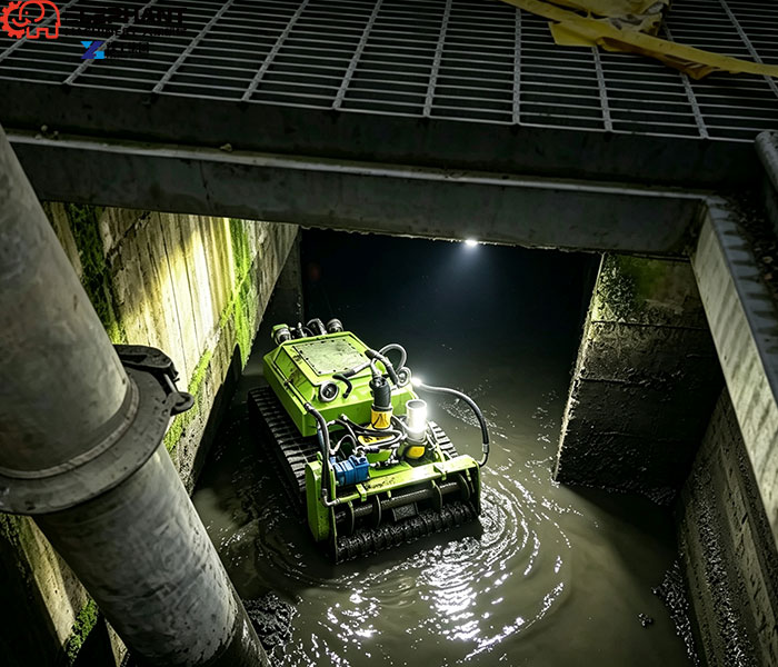 robot entering stormwater drainage channel
