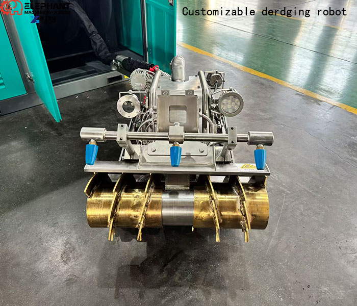 dredging robot using a breaking and water jet system to loosen compacted sediment
