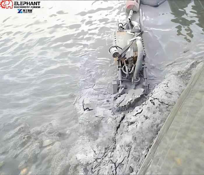 clarifier sludge removal robot working