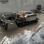 Sludge removal robot working in a wastewater tank